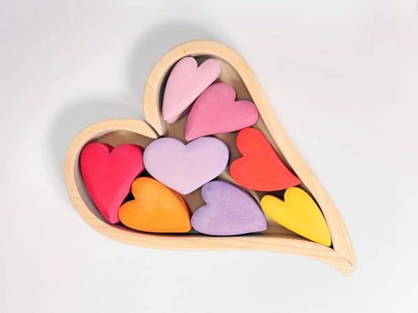 Coeur en bois rouge - Grimm’s