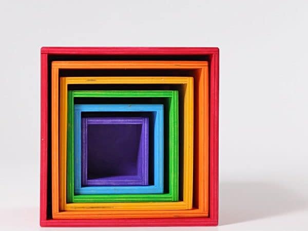 6 Grandes boites empilables multicolores - Grimm’s