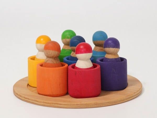 7 Personnages en bois dans des bols - Grimm’s