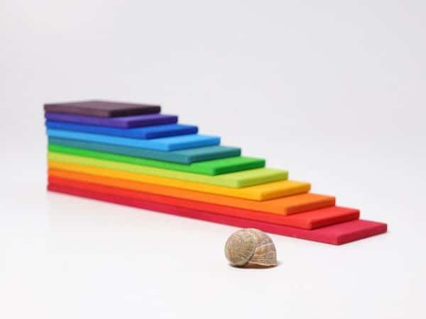 11 Planchettes de construction en bois arc-en-ciel - Grimm’s