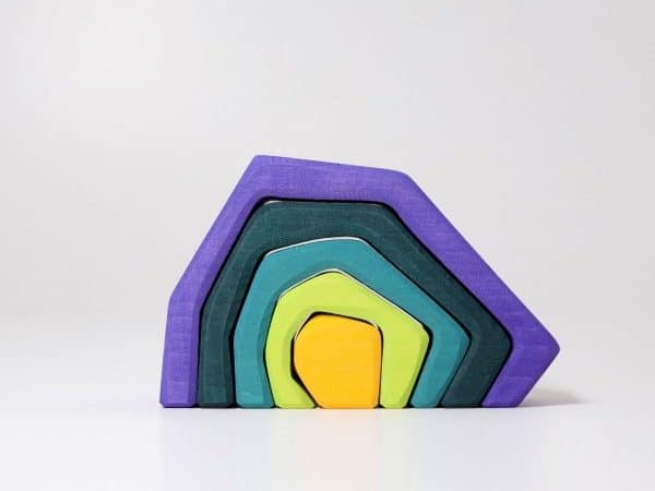 Ensemble de construction en bois empilable - Terre (moyen) - Grimm’s