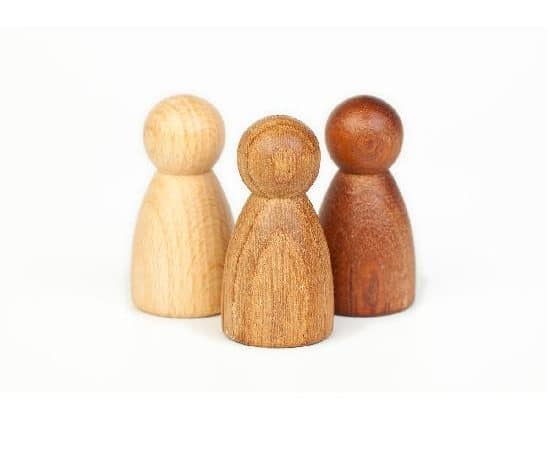 3 Personnages en bois naturels diversifiés - Grapat