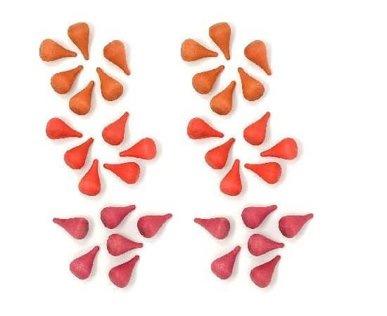 36 Feux 3 couleurs en bois (rouge) - Mandala - Grapat