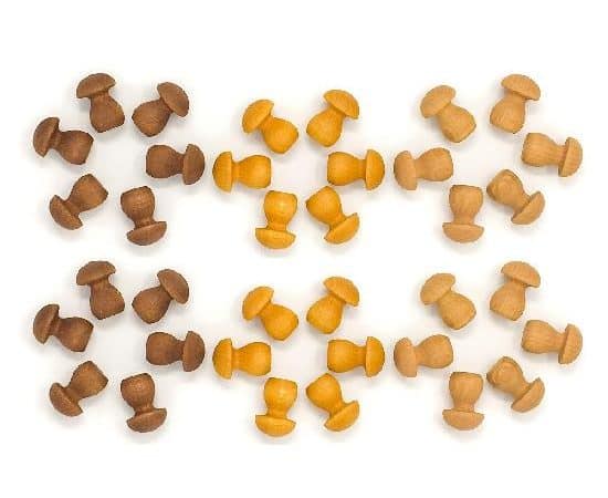 36 Champignons en bois (bruns) - Mandala - Grapat
