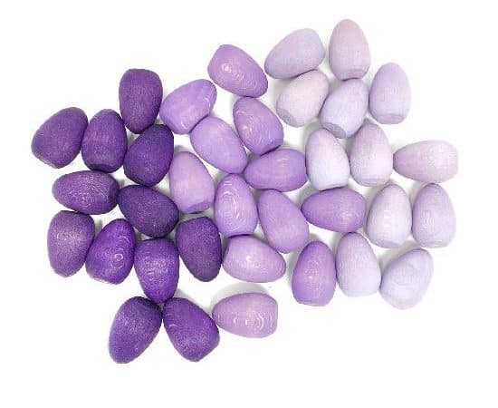 36 Oeufs en bois (mauve) - Mandala - Grapat