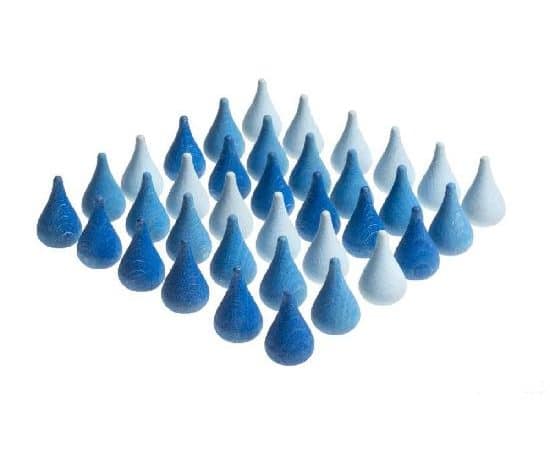 36 Gouttes de pluie en bois (bleu) - Mandala - Grapat