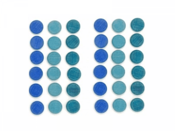 36 Pièces de monnaie en bois (bleu) - Mandala - Grapat