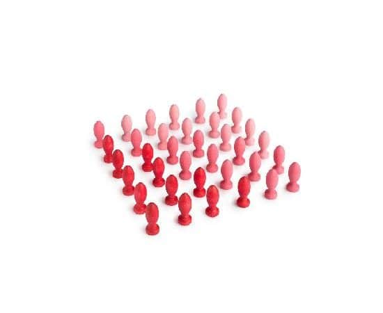 36 Pétales de fleurs en bois (rouge) - Mandala - Grapat