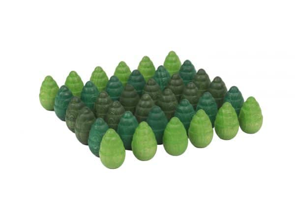 36 Sapins en bois (verts) - Mandala - Grapat