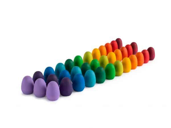 36 Oeufs arc-en-ciel en bois -Mandala - Grapat
