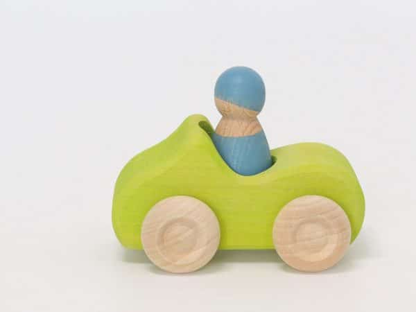 Voiture verte et son personnage bleu - Grimm's