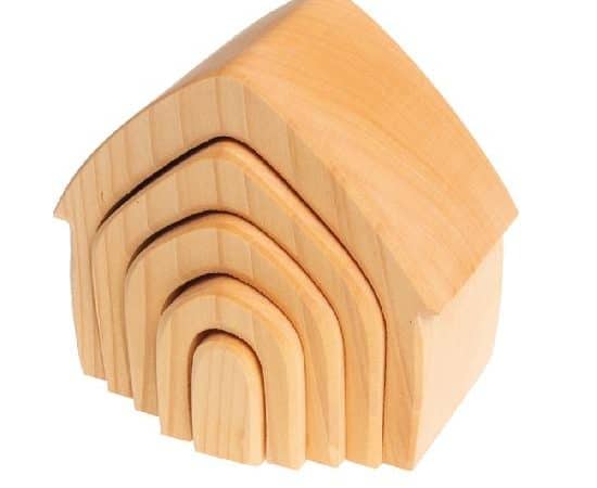 Maisons empilables naturelles 5 morceaux - Grimm's