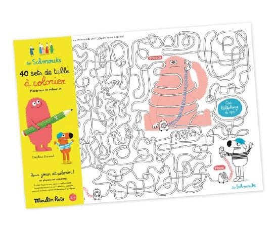 Les Schmouks - 40 sets de table à colorier - Moulin Roty