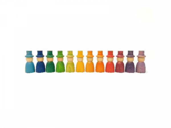 12 personnages arc-en-ciel avec chapeau (wizard) - Grapat