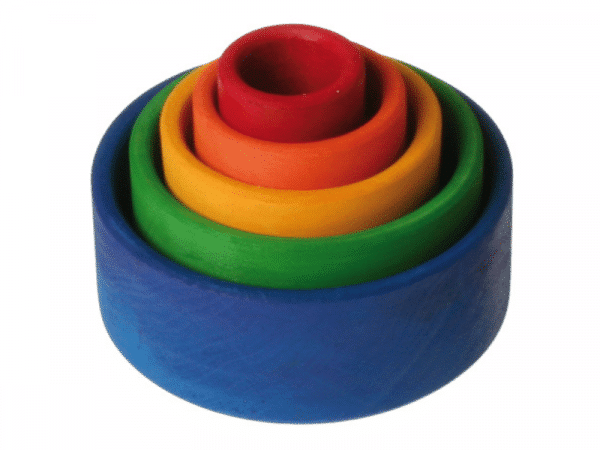 5 Bols empilables multicolores (bleus) - Grimm's