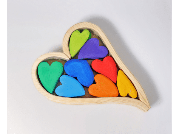 Coeur en bois arc-en-ciel - Grimm’s