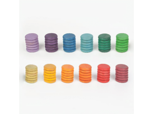 72 pièces colorées en bois - Grapat