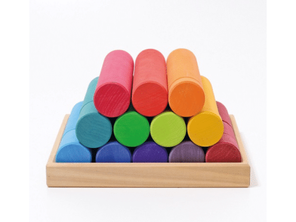 Cylindres de construction (arc-en-ciel) 25 morceaux - Grimm’s