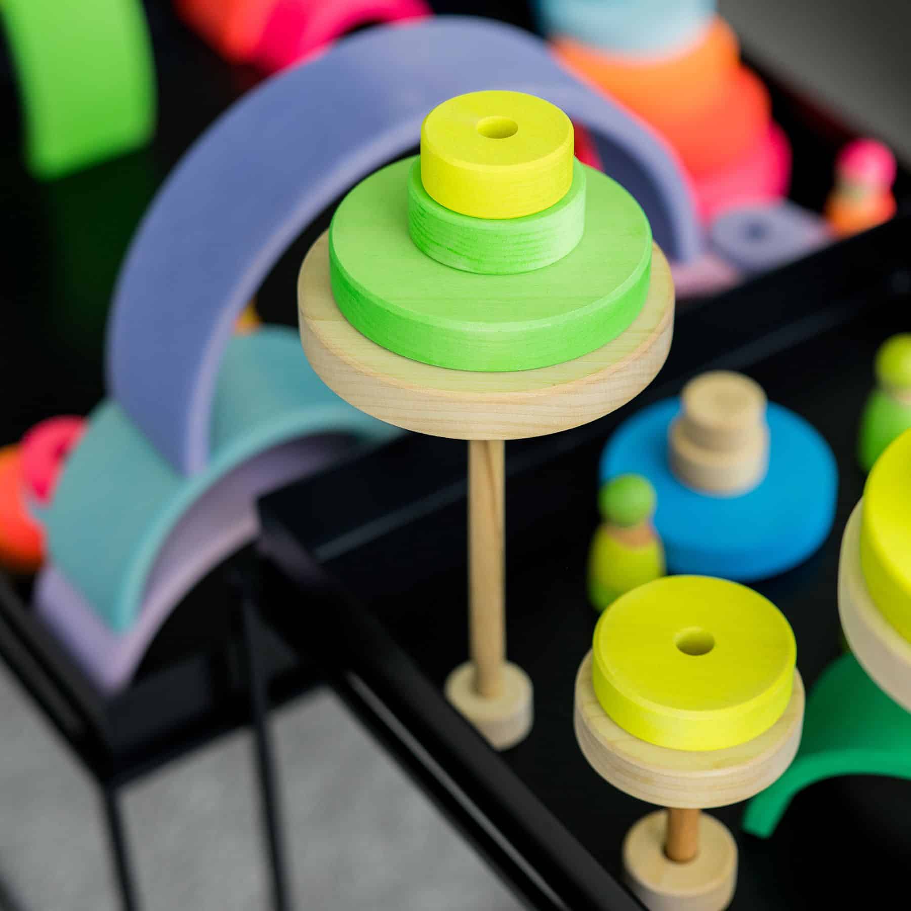 Grande tour à empiler vert néon - Grimm's X NEON