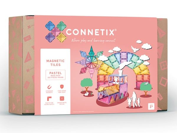 Connetix Tuiles Magnétiques - Ensemble Méga 202 morceaux Pastel
