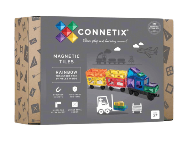 Connetix Tuiles Magnétiques - Ensemble de Transport Arc-en-ciel