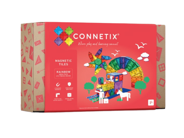 Connetix Tuiles Magnétiques - Ensemble Méga 212 morceaux Arc-en-ciel