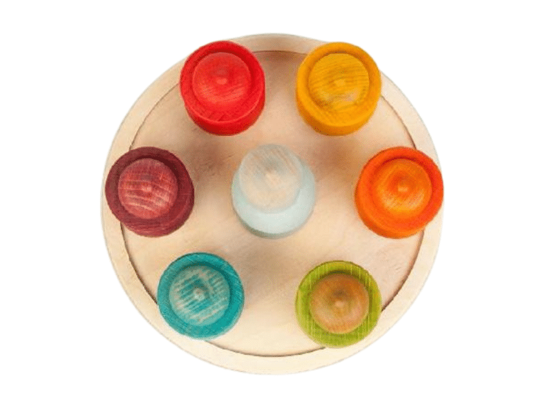 Calendrier hebdomadaire coloré en bois - 7 lunes - Grapat