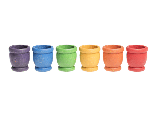 6 Pots en bois colorés - Grapat