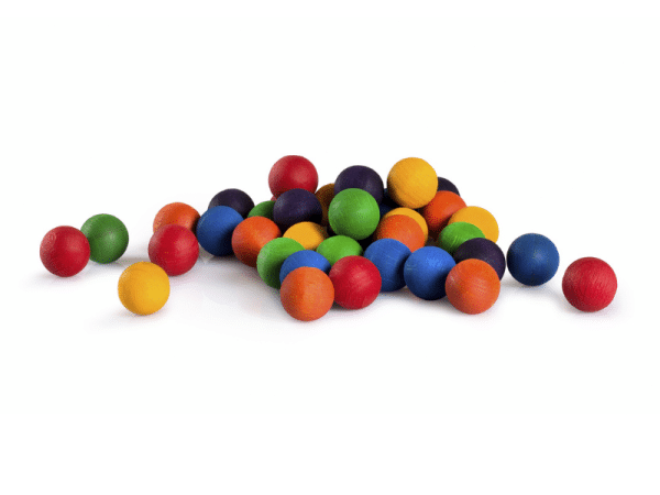 36 Billes en bois colorées - Grapat
