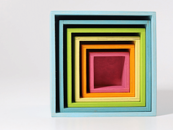 6 Grandes boites empilables pastel - Grimm’s