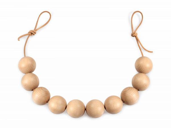 Perles en bois naturel géantes sur cordon - Grapat